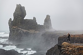 巖,懸崖,小山