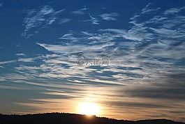 日落,天空,傍晚的天空