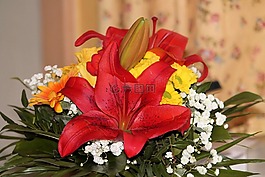 束鮮花,百合,光明
