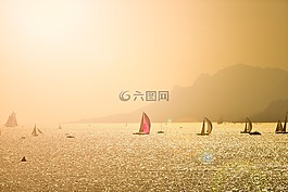帆船,船,海