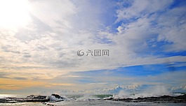 海洋,海岸,波