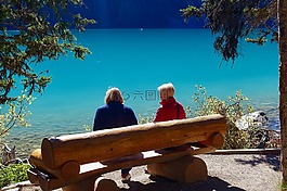 夫婦,湖,寧靜