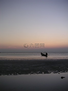 海灘,黃昏,余輝
