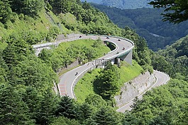 山,路,通過