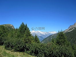 高山,瑞士,夏季