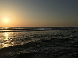 日落,海灘,以色列