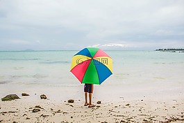 沙,海滩,夏天