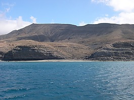 海,景觀,山