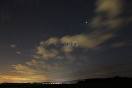 夜,星級,燈