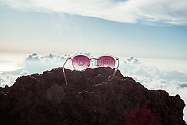 巖,小山,懸崖