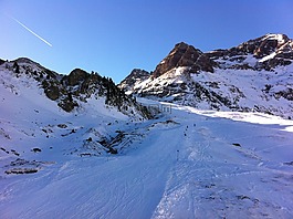 山,滑雪,景觀