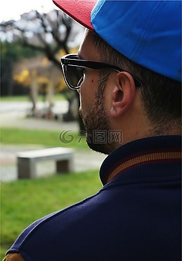 男子,男,后視圖