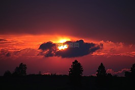 日落,太陽(yáng),abendstimmung