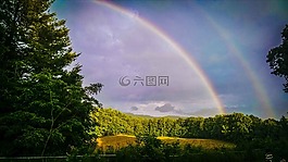双,彩虹,天空