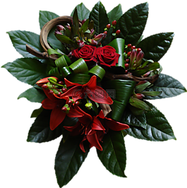 花束,紅色,綠色