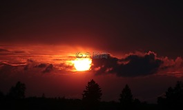 日落,太陽,abendstimmung