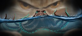幻想,章魚,海