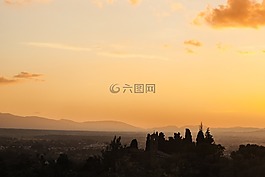 天空,云,日落
