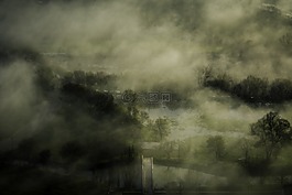 河,霧,蒸汽