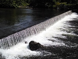 水瀑布,河,水