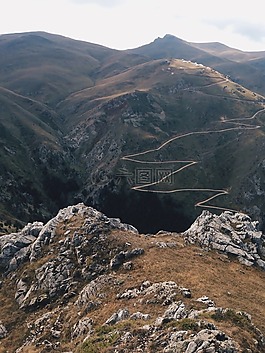 山,查看,路