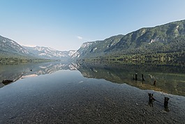 湖,反思,山
