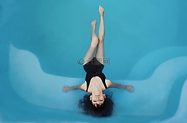 女子,泳裝,池