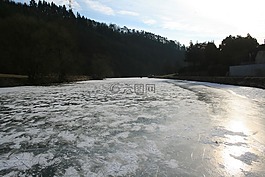 冰,冬天,河