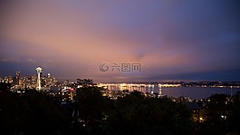 西雅圖,空間針,夜