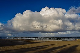 自然,海灘,天空