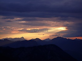 高山,天空,云