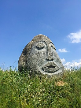 石,面對,藍(lán)色