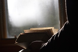 閱讀,書,窗口