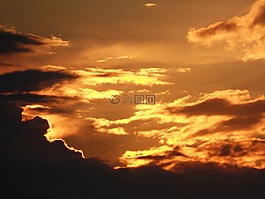 日落,太陽,天空