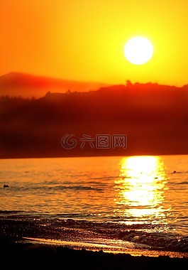 躺在,太陽,海灘