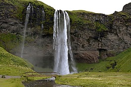 seljalandasfoss,瀑布,景觀