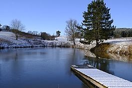 冬天,雪,湖