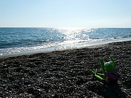 海,沙滩,波