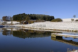 冬天,雪,湖