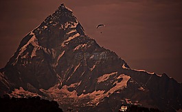 山,突出,滑翔傘