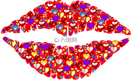 心,嘴唇,吻