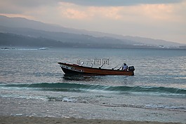 釣魚,日落,水
