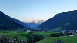 南蒂羅爾,山,日出