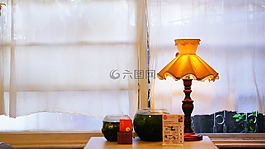 桌子,窗口,燈