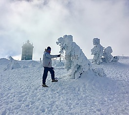 雪,冬天,山
