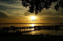 佛罗里达州,山多拉,abendstimmung