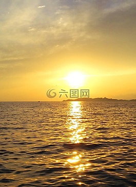 海,日落,天空