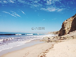 海灘,沙,海洋