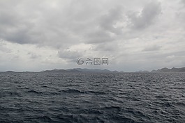 海洋,云,海