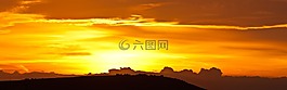 日出,橙,黃色